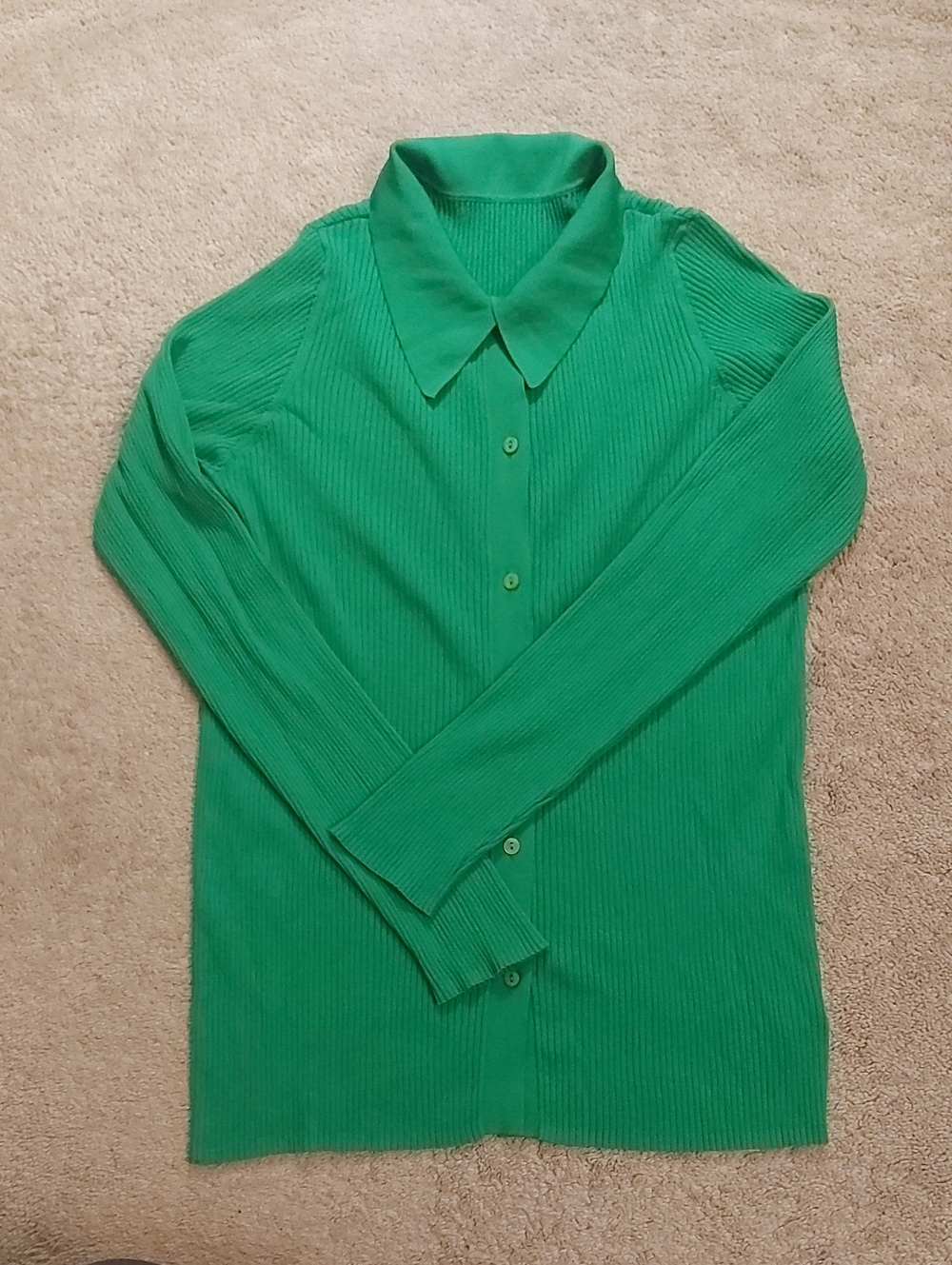 Aritzia Babaton ribbed green cardigan